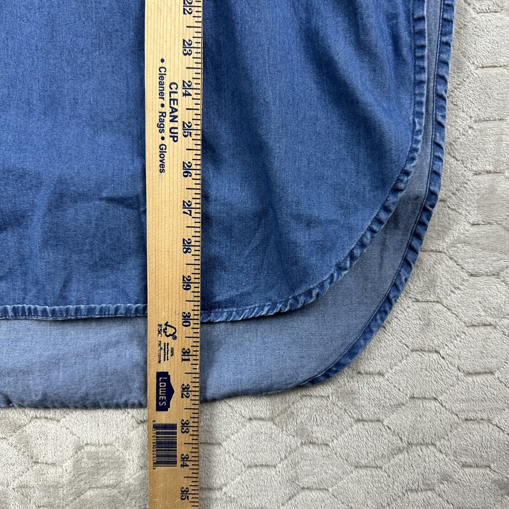 Roper Embroidered Denim Chambray Shirt Dress Western Cowgirl Size Sz S See Pics - Picture 10 of 13